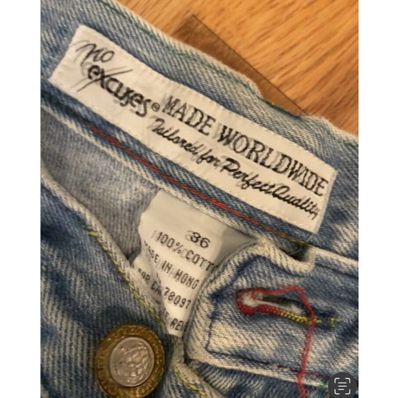 No Excuses Size 36 BUTTON FLY Colored Stitching Y2k Womens Jeans - Picture 3 of 5